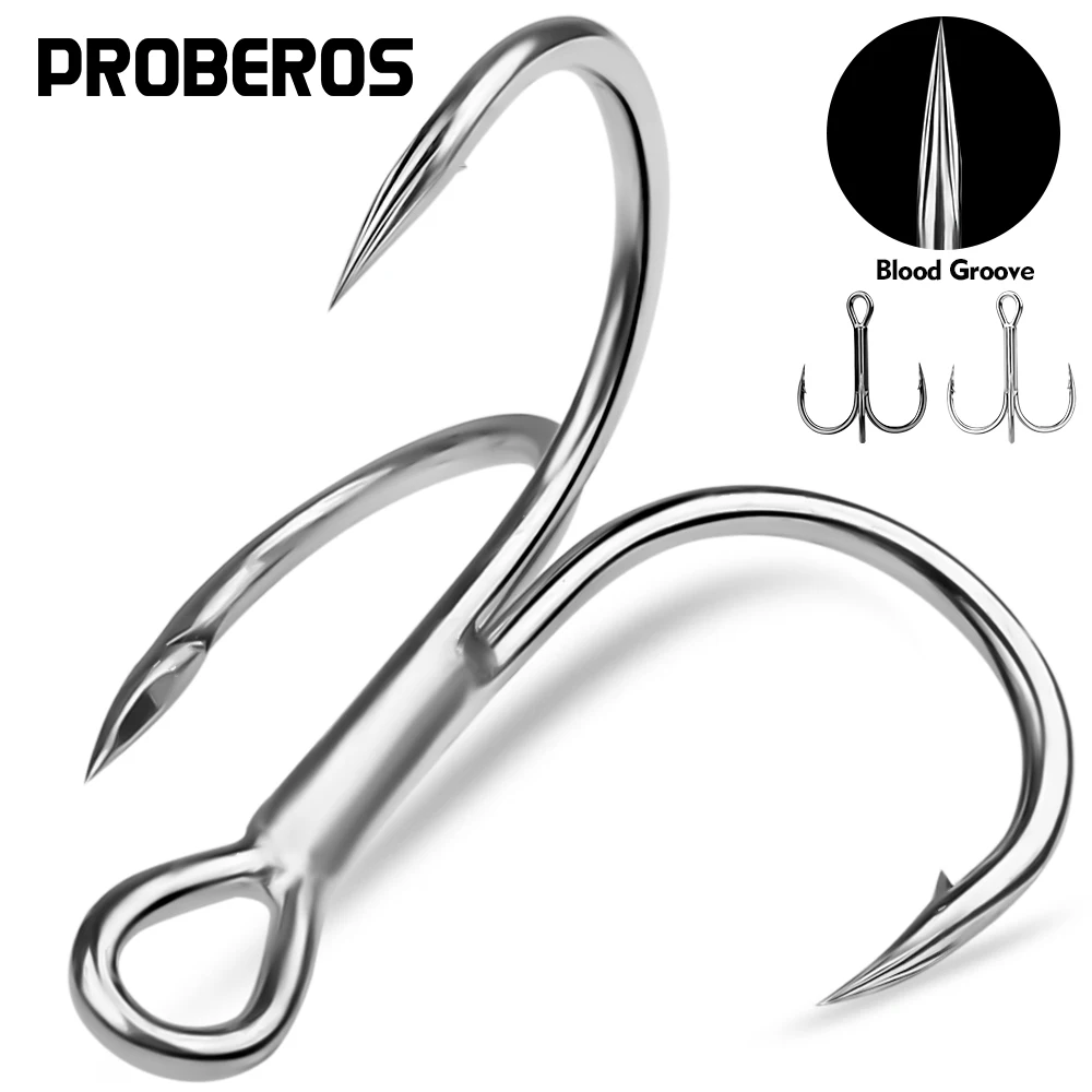 20 Unidades de Anzuelos Triples de Carbono 1#-14#